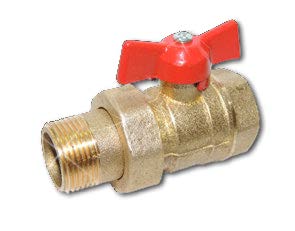 Кран шаровой полнопроходной Цветлит Зубр латунный муфтовый, внутр-нар, со сгоном американка ручка - бабочка, PN16 Кран шаровой полнопроходной Цветлит Зубр латунный муфтовый, внутр-нар, со сгоном американка ручка - бабочка, PN16