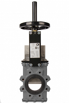 Задвижка шиберная СМО GL-02-HW-NR нержавеющая межфланцевая с выдвижным штоком и штурвалом PN10