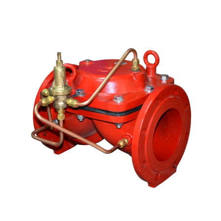 Мембранный регулятор давления до себя с пилотным управлением АСТА серии Р01 03 чугунный фланцевый PN16