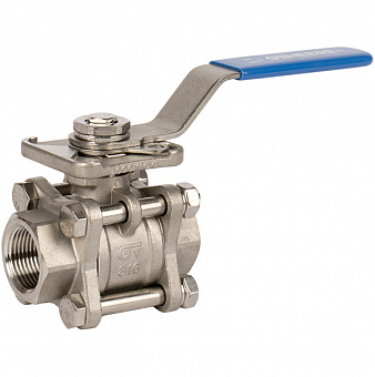 Кран шаровой полнопроходной GENEBRE 2025 нерж. сталь резьбовой PN63 с ISO-фланцем