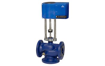 Клапан регулирующий трехходовой с электроприводом LDM RV 113 M чугунный фланцевый PN16 Клапан регулирующий трехходовой с электроприводом LDM RV 113 M чугунный фланцевый PN16