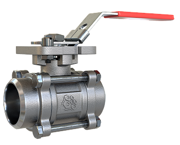 Кран шаровой полнопроходной RUSHWORK 7026 с ISO-фланцем нержавеющий под приварку PN63