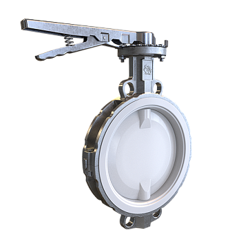 Затвор дисковый поворотный RUSHWORK 222, ручное управление, межфланцевый, корпус нержавеющая сталь, диск нержавеющая сталь, PN16