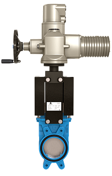 Задвижка шиберная VALSTOK VAB-01-TORKLINK-NBR межфланцевая, корпус чугун, уплотнение двухстороннее NBR, с электроприводом TORKLINK SA 380В, PN6 – PN10