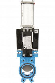 Задвижка шиберная СМО A-01-DA-M чугунная межфланцевая с пневмоприводом PN2 – PN10 Задвижка шиберная СМО A-01-DA-M чугунная межфланцевая с пневмоприводом PN2 – PN10