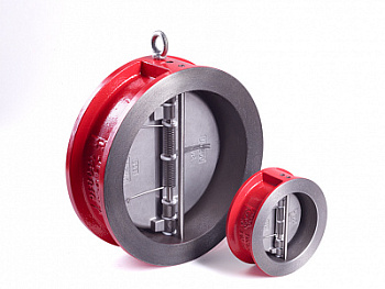 Клапан обратный двухстворчатый RUSHWORK 400 чугунный межфланцевый PN16 Клапан обратный двухстворчатый RUSHWORK 400 чугунный межфланцевый PN16